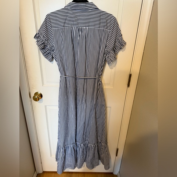 J. Crew Amelia maxi shirt-dress in stripe cotton poplin - Picture 2 of 5